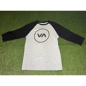 RVCA Artist Network Program Gray Black Raglan Crew Neck T-Shirt Men’s M